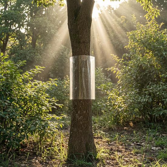 Tree Trunk Protector Guard for Iguana, PET Plastic Tree Trunk Wrap Bark Protector with Clear Double-Sided Tape for Preventing Iguana Cat Animals