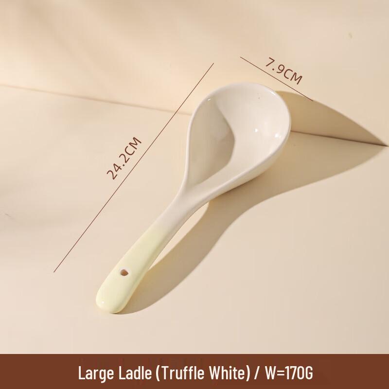 ZISIZ Color Gradient Ceramic Large Soup Spoon