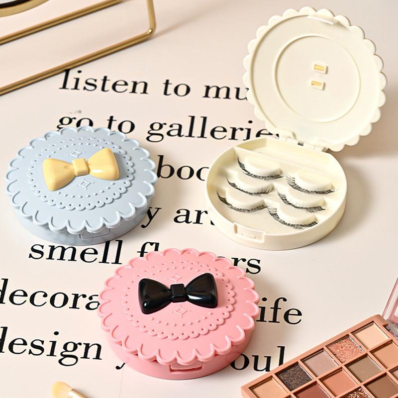Mini Fashion Eco-Friendly False Eyelash Storage Box Flower Shape Abs Makeup Cosmetic Tool Portable Case Organizer