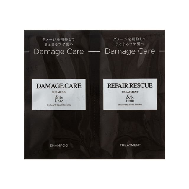 

&be - Hair Damage Care Shampoo & Hair Repair Rescue Treatment Sachet Set 10ml + 10g