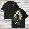 Rivaille Attack on Titan Manga Print T-Shirt Für Herren Damen Kleidung Baumwolle Kurzarm T-Shirts Vintage Gewaschen Übergroß Streetwear