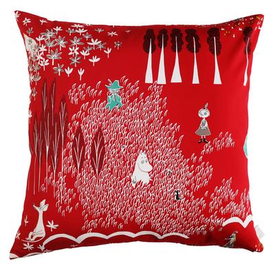 Quarter Report Moomin Cushion Cover Here Red 60 X 60 Cm Cotton Zipper Type In (MOOMIN) I'm Approx. 100% [Made Japan]