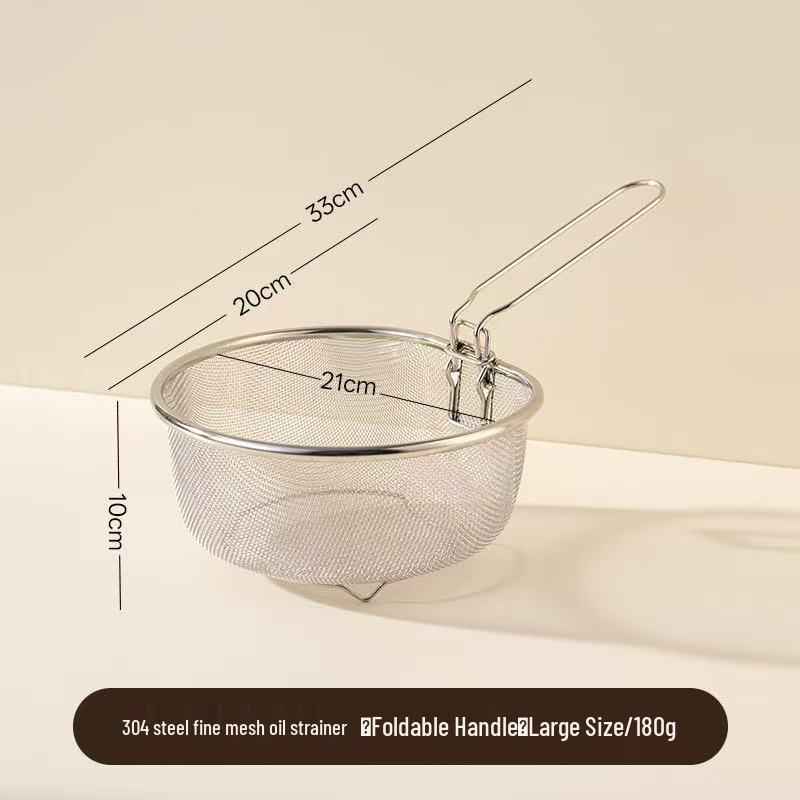 304 Stainless Steel Skimmer for Frying, Boiling, Draining & Filtering Noodles and Vegetables