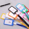 Portable Double Sided Transparent Employee ID Card Holder Name Tags with Lanyard