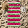 1pc Watermelon Stripes Pattern 2D Printed Microfiber Beach Towel, quick dry super absorbent. Great for beach, pool