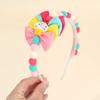 2Pcs Rabbit Fur Ball Headband Cute Rainbow Cartoon Unicorn Bow Hair Bands For Girls Children Kids Diadem Headdress Accessories