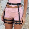 Black Leather Garter Harness Set for Women, Adjustable Thigh and Waist Straps, Gothic Punk Lingerie, Sexy Body Chain