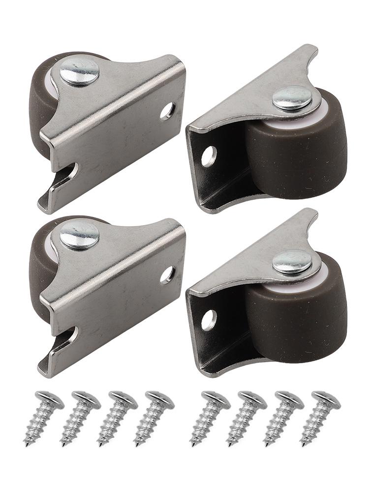 Living Room Silver Small Casters Rubber Casters Smooth Rolling Silent Operation Easy Installation Multi-surface Use