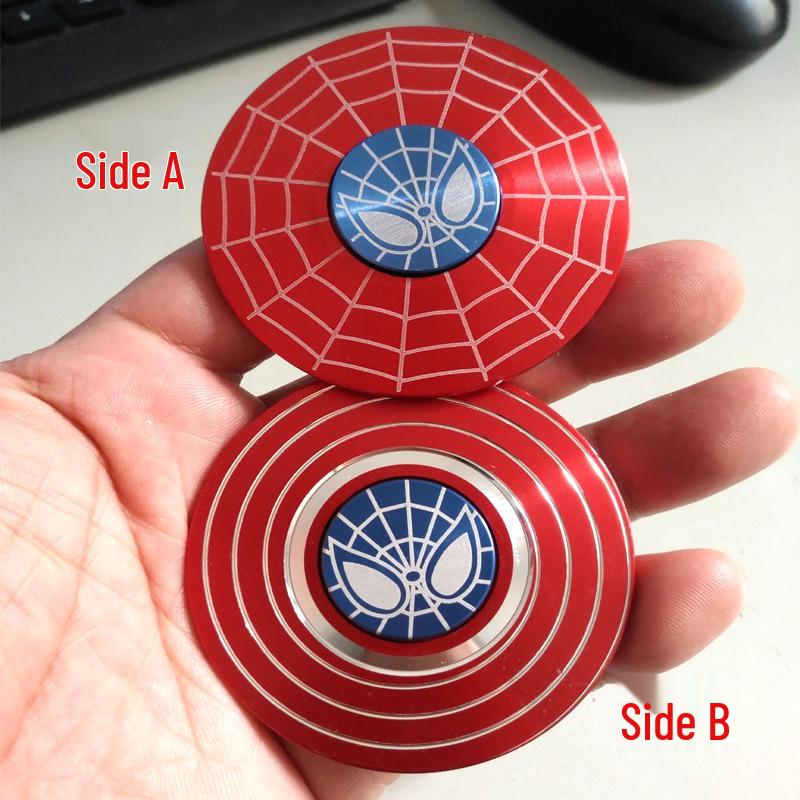 Colorful Zinc Alloy Fidget Spinner: Black Tech Stress-Relief Toy for Students and Kids.