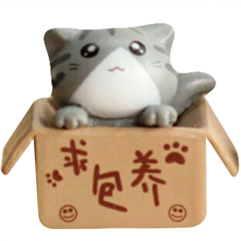 Cute Cat Resin Crafts Sculpture Moss Miniature Landscape Flower Pot Garden DIY Decoration Supplies