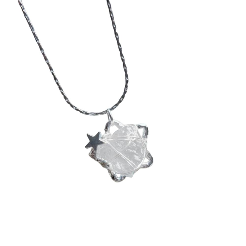 Blue Crystal Crystal Necklace Green Crystal Stone Holder Necklace  Party Jewelry белый