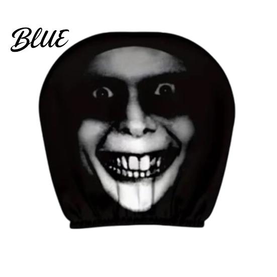 Removable Headrest Cover Ghost Face Car Covers Scary Seat Adjustable Protector Universal Stretchy Accessory for Most Cars