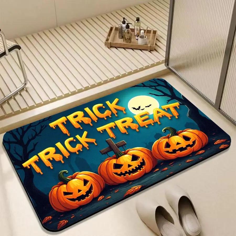 

Cartoon Halloween Vampire Foyer Mat Diatom Mud Anti-slip Coffin Decoration Home Decoration Carpet 40X60CM