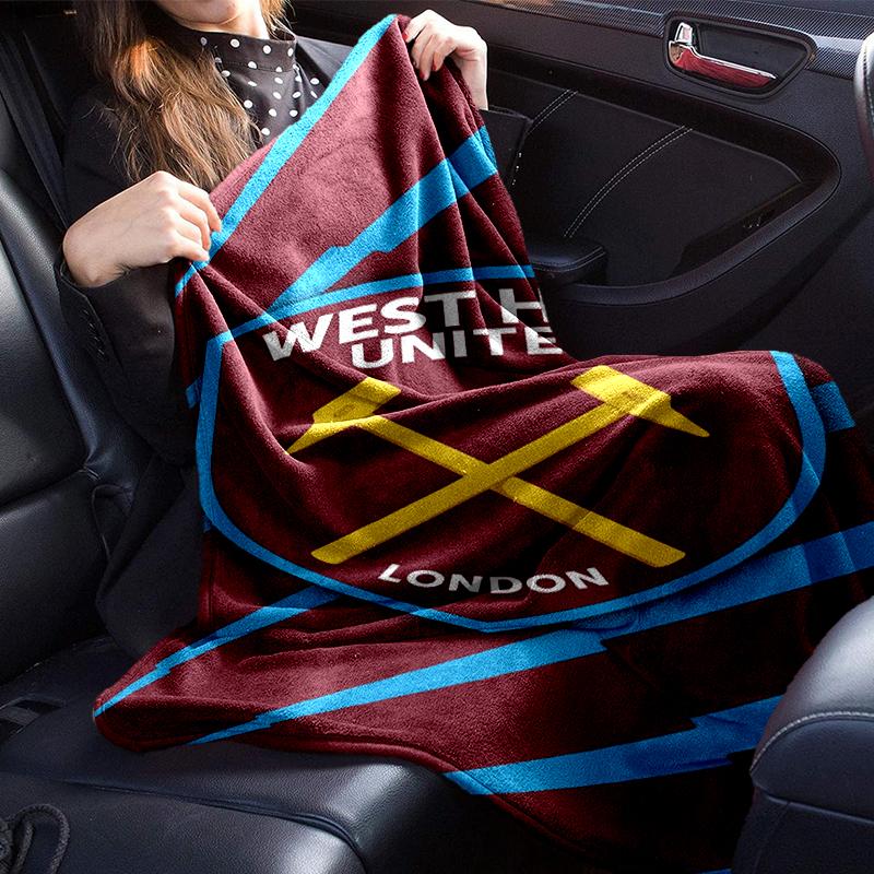 West Fußball Club Decke Flanelldecke für Bett, Sofa, Camping, Wandern, Picknick Zubehör, Geschenk für Familie Fan Geschenke
