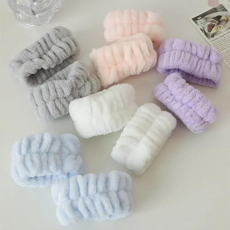 2 Stück Gesichtswasch-Handgelenkband Wiederverwendbares Schweißband Mikrofaser-Handtuchband Flexibles Absorbierendes Handgelenkband Gesichtswäsche Bequem