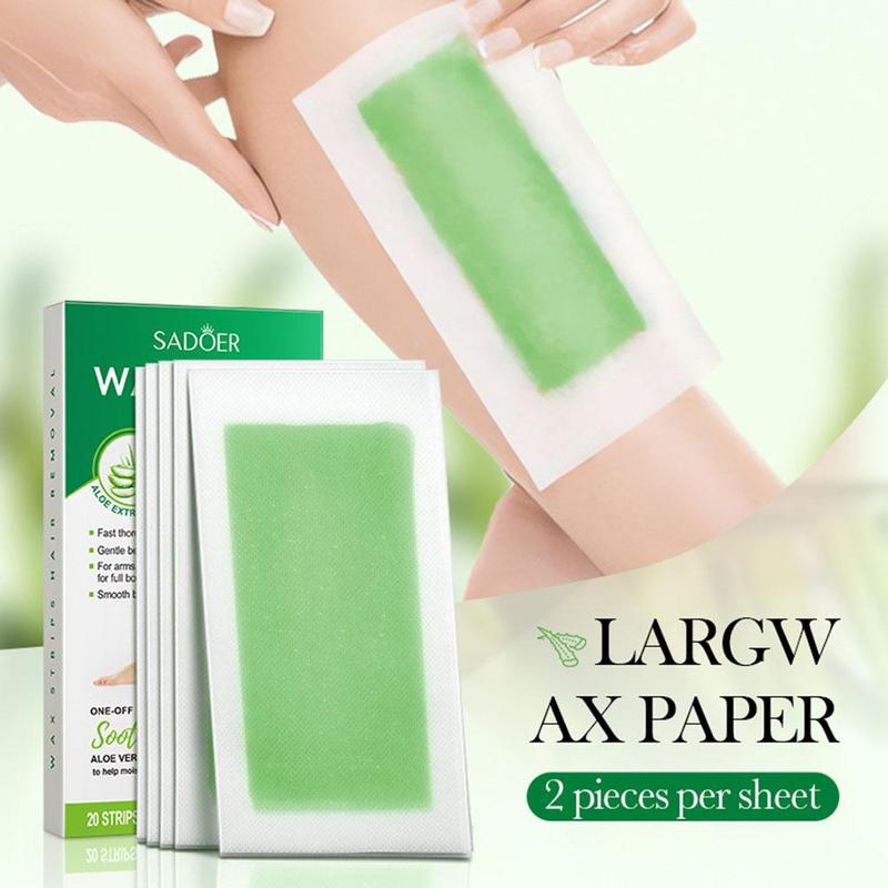 20 Stick Professional Hair Removal Wax Strips For Summer Depilation Double Sided Cold Wax Paper For Leg Body Useful X6B9