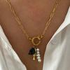 Trendy Grape Blueberry Necklace Stainless Steel Clavicle Chain Imitation Pearl Necklace  Streetwear