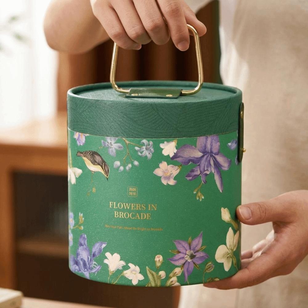 Hot Stamping Process Rice Dumpling Gift Box Traditional Handheld Round Bucket  Wedding