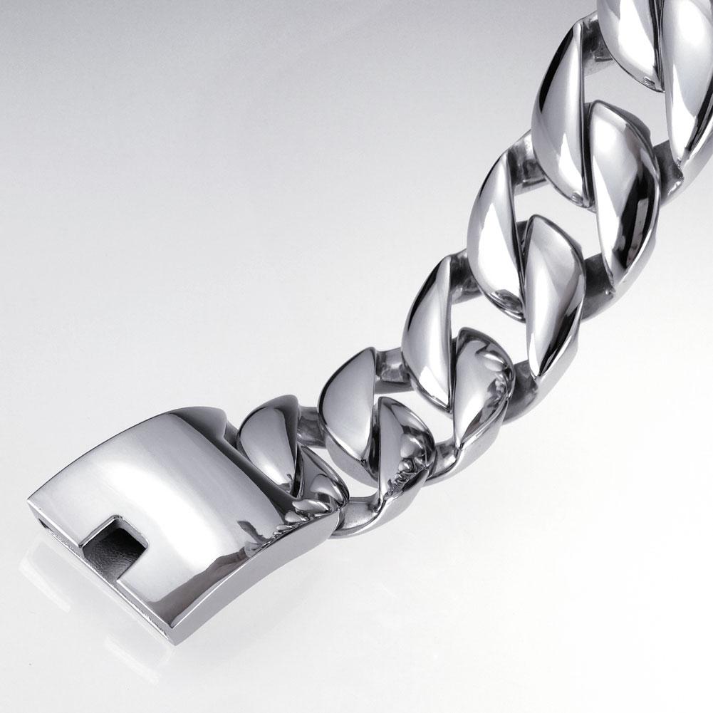 32mm width bling massive 316L stainless steel steel tone Hip hop bracelet designer chrams