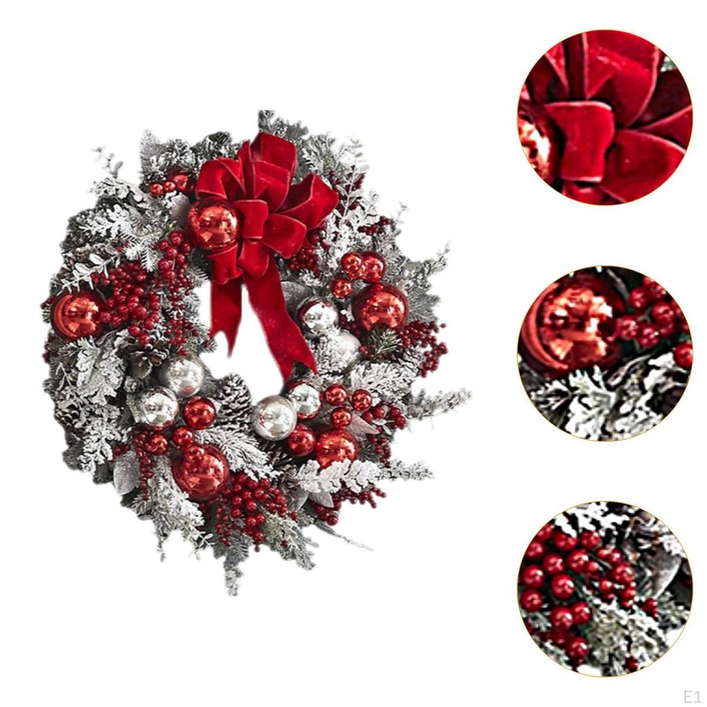 Artificial Christmas Wreath for Door Display, Flocked Design Home and Office