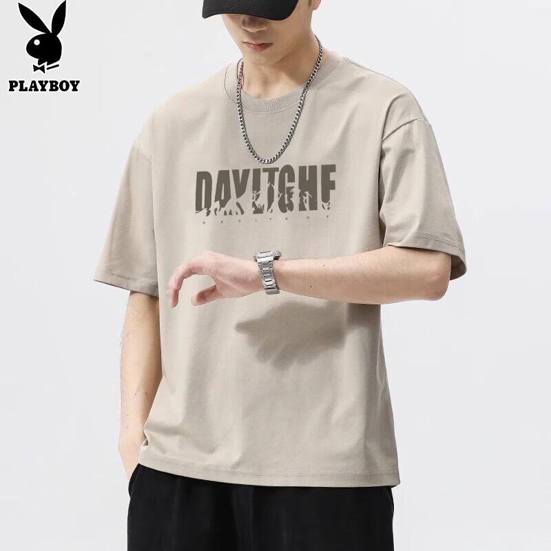 

PLAYBOY Men s Pure Cotton Loose Fit Printed T-Shirt M