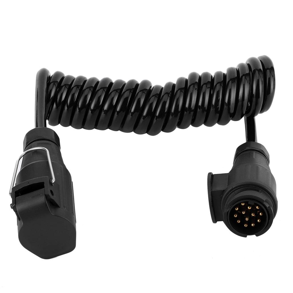 Trailer Cable, 13 Pin To 13 Pin Adapter Cable Trailer Plug Extension Spring Cord for Car Caravan RV