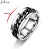 Mode Angst Fidget Ringen Ontspannende RVS Draaibare Kettingring voor Mannen Vrouwen Spinner Sieraden Goud Zwart Bague Homme