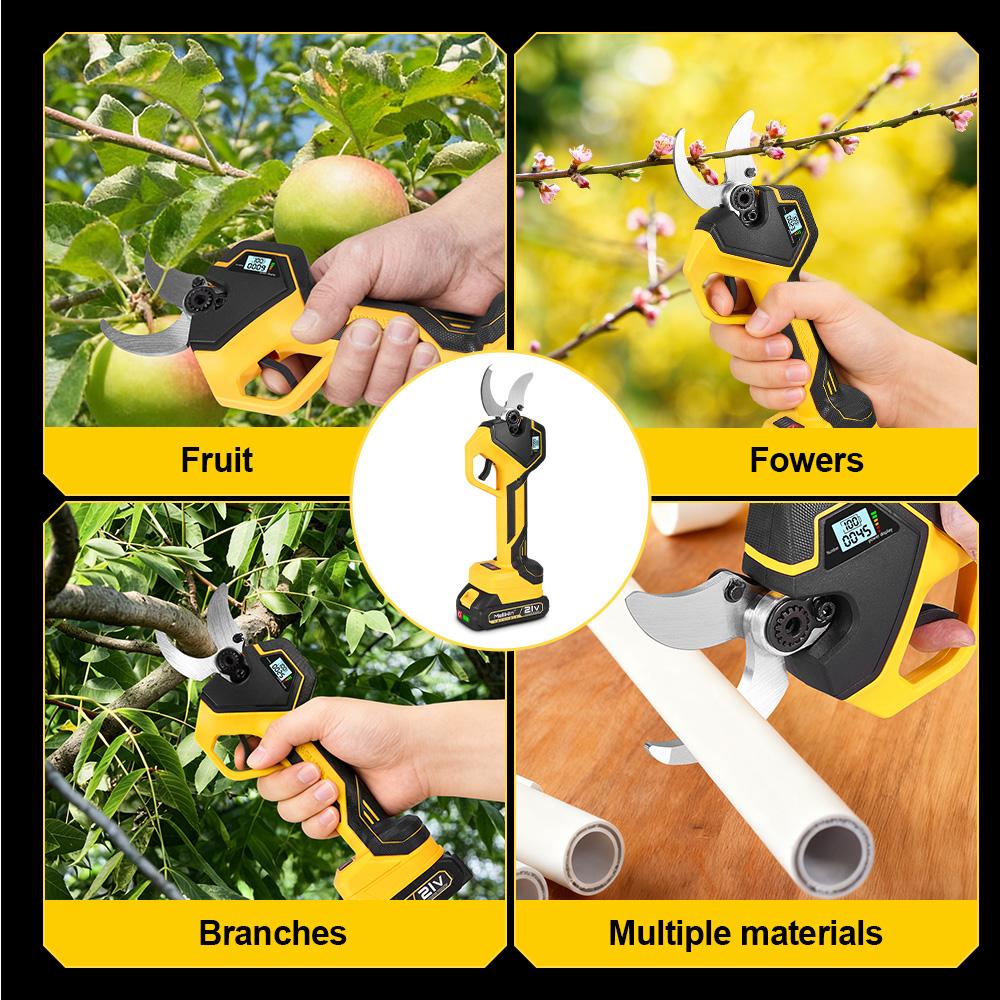 MELLWIN 50MM Brushless Electric Pruning Shears Garden Fruit Tree Bonsai Pruning Electric Scissors For Makita 18V Battery Pin