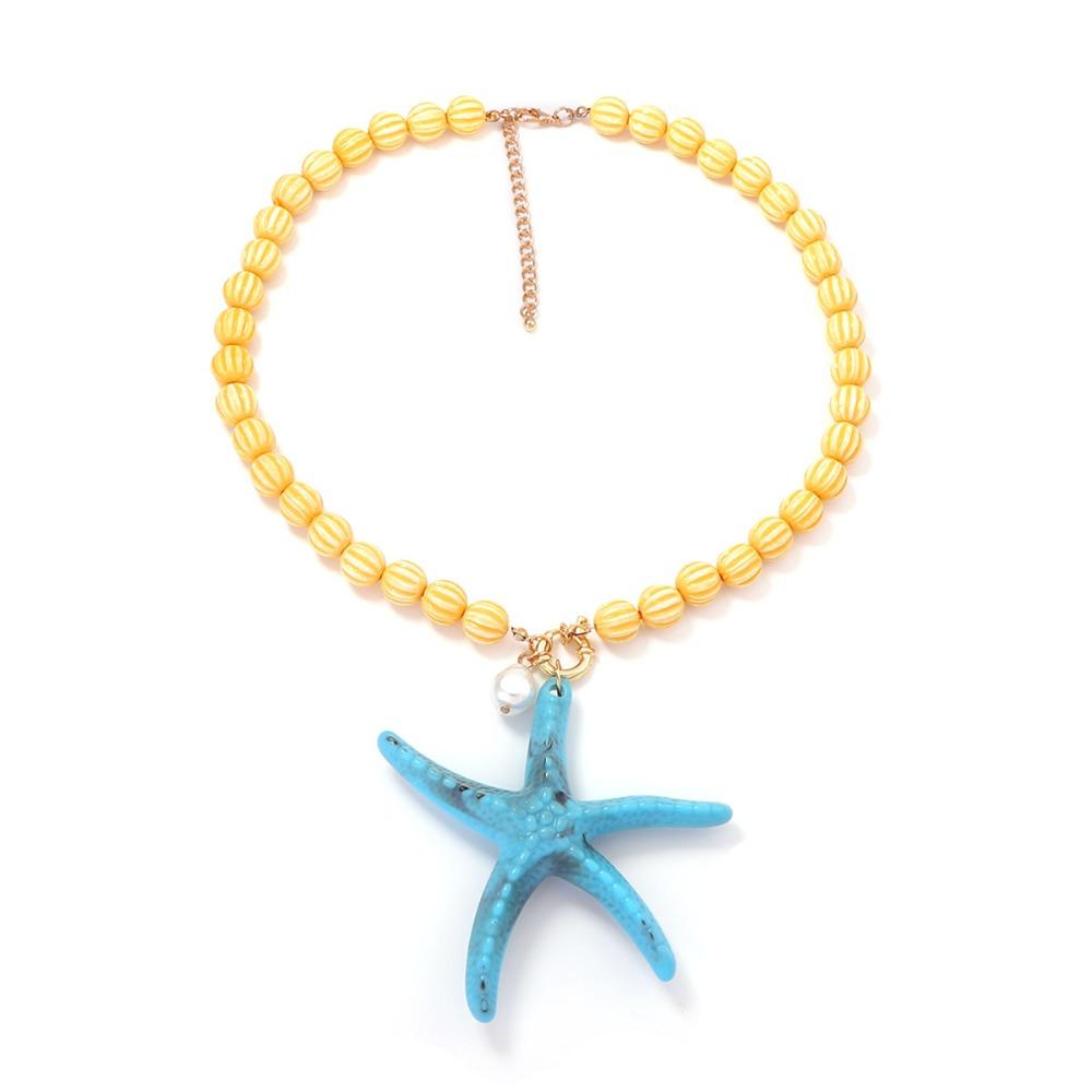 Lobster Enamel Crab Pendant Necklace Cute Bohemian Collarbone Chain  Beach