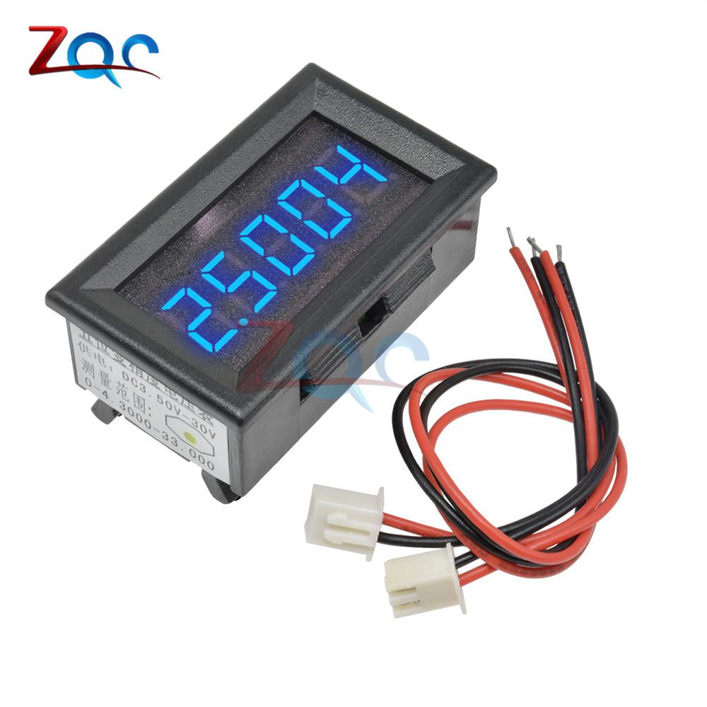 LED 5 bits Digit DC 0-33V 12V 24V Digital Volt Voltmeter Voltage Meter Tester Car Panel Instruments Red/Blue/Yellow/Green