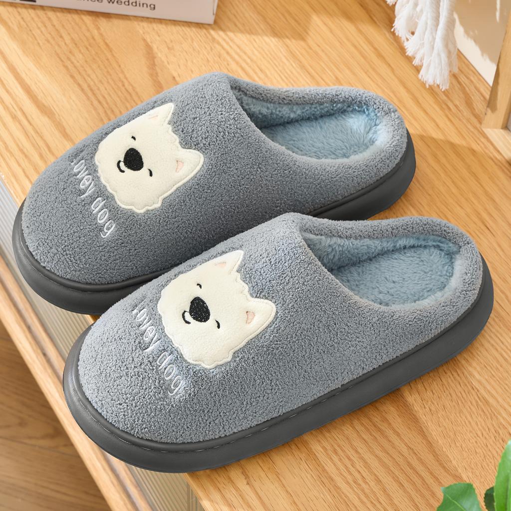 Winter Women Home Slippers Plush Warm Thick Bottom Slides Breathable Soft Non-slip Slippers Indoor Outdoor Men Casual Slippers