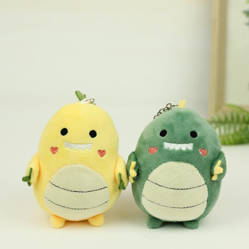 Adorable Plush Dinosaur Keychain Cute Fat Ball Dinosaur Backpack Accessory Soft Pp Cotton Stuffed Animal