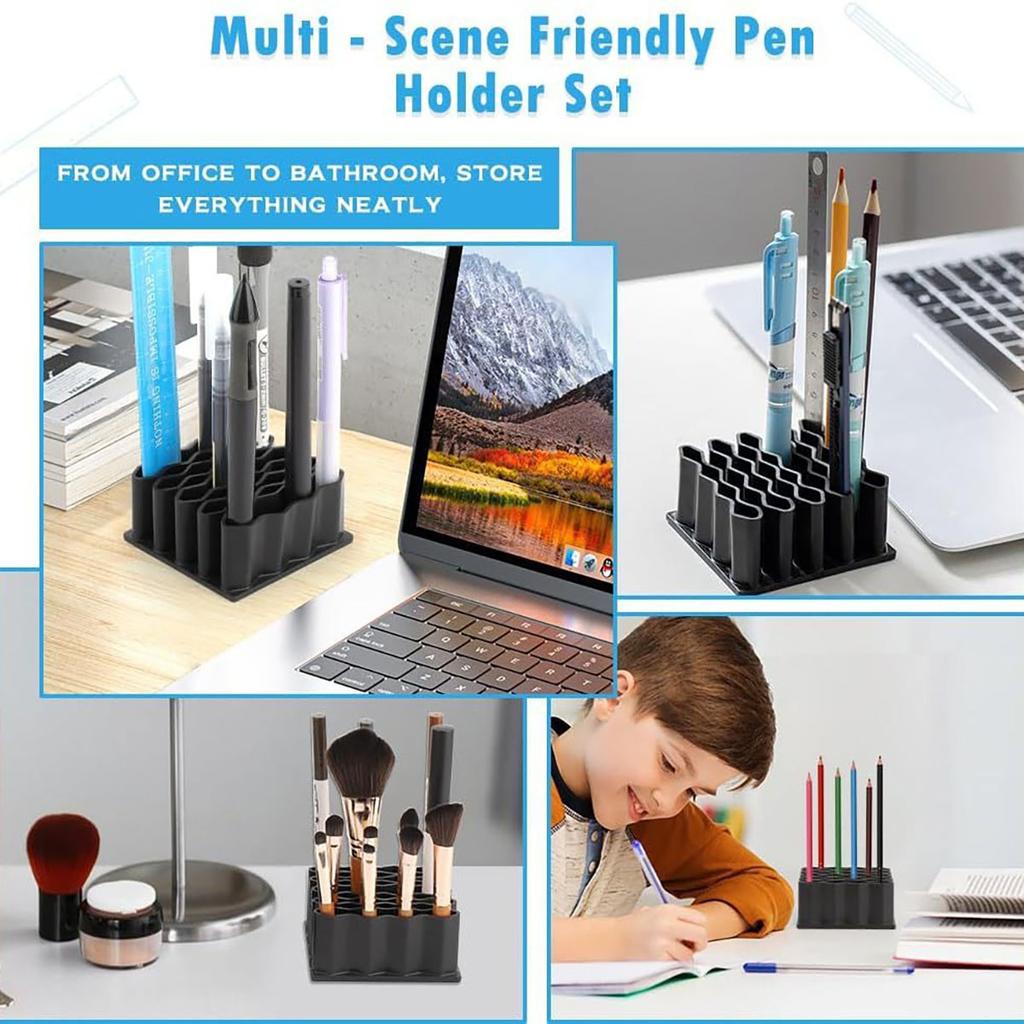 1PC Elegant Desktop Organizer- Wavy Brush Holder for Efficient Storage of Pen, Pencil and Art Supplies.Kitchen Storage, Etc