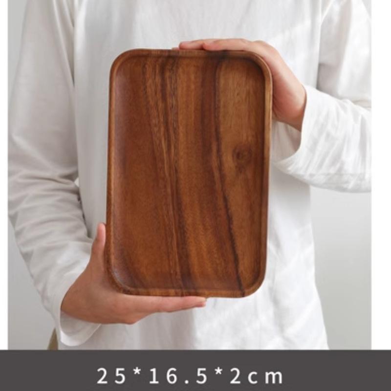 Acacia Wooden Tray Wooden Plate Style Sushi Pizza Steak Wooden Plate Cake Bread Afternoon Tea Fruit Plate
