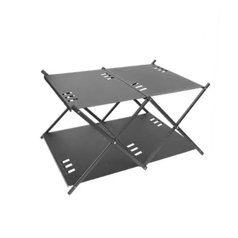Three-Layer Folding Aluminum Picnic Table for Outdoor Camping and Parties