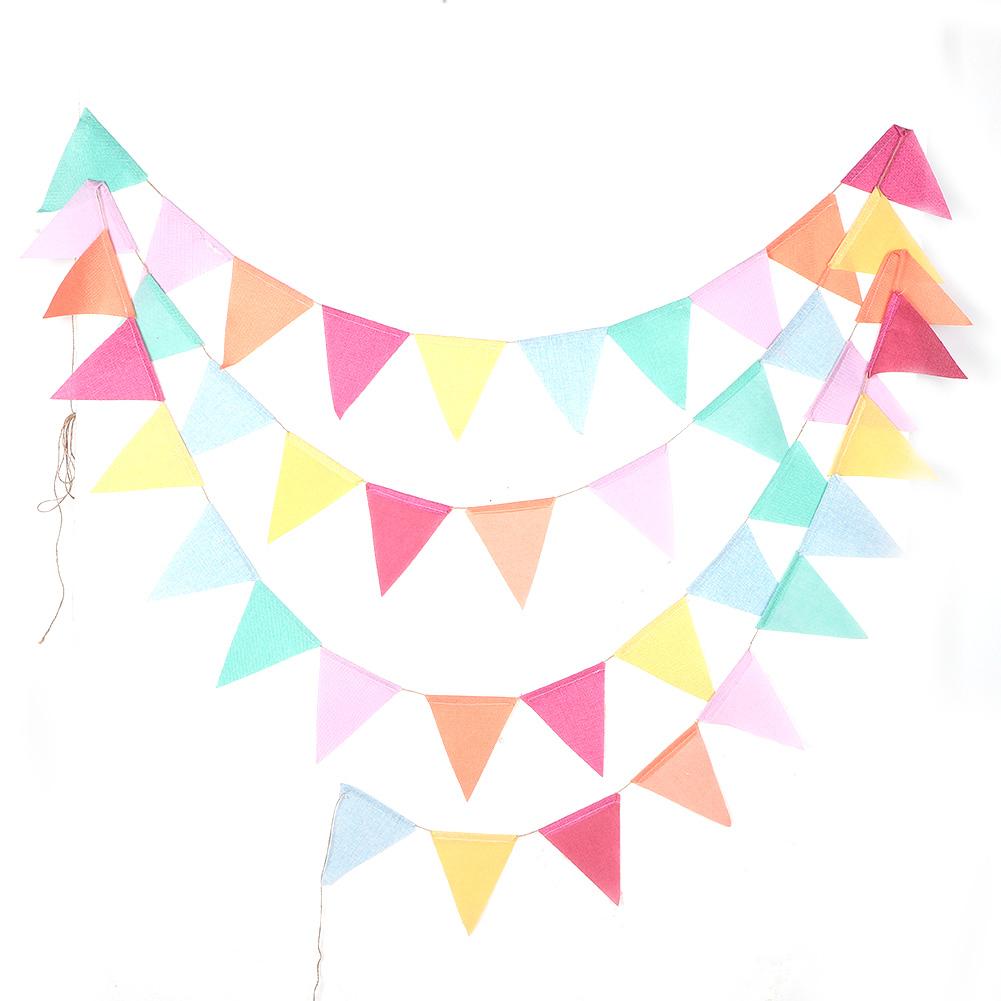 Double Side Colorful Flag Pennants Multicolor Banner Bunting for Celebration(32.81ft 42pcs)
