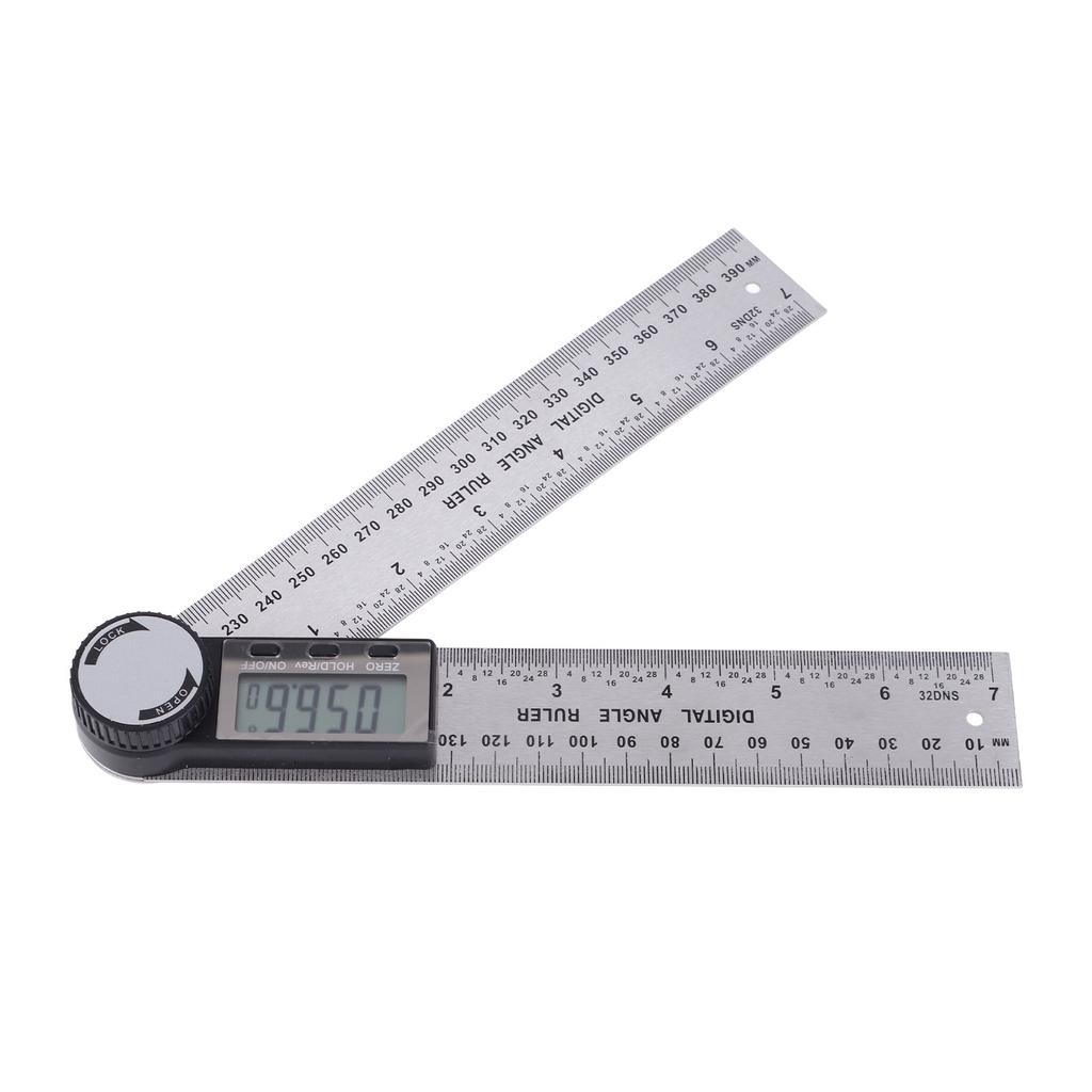 10‑390mm Stainless Steel Electronic Protractor Digital Goniometer Angle Finder Miter Gauge Ruler Goniometer Ruler