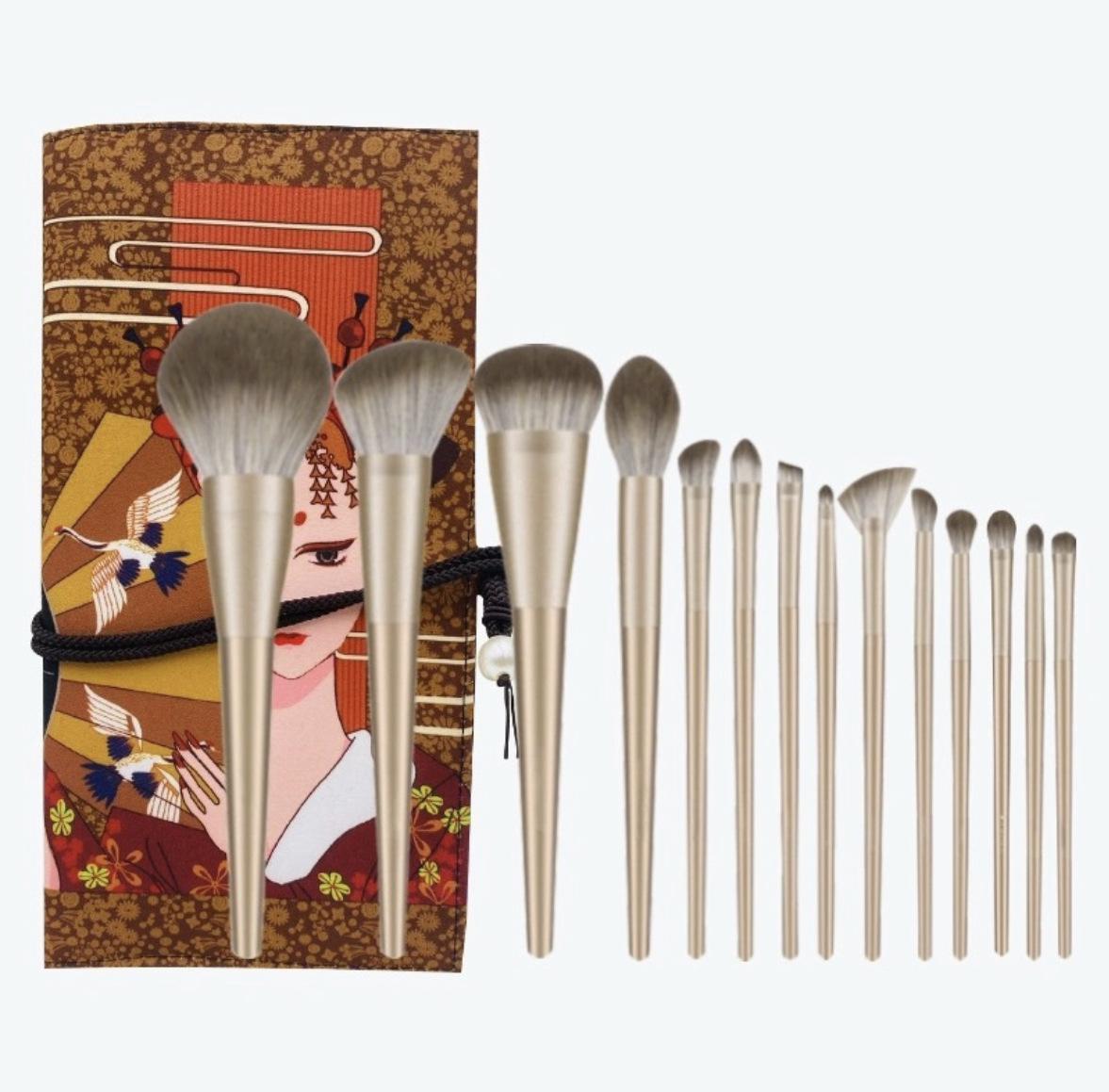 

Набор профессиональных кистей для макияжа Lanlingji из 14 штук – Кисти для рассыпчатой пудры, теней и тональной основы