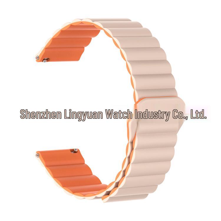 Huawei GT5 & Samsung Two-Tone Silicone Magnetic Loop Watch Strap (16mm/18mm)