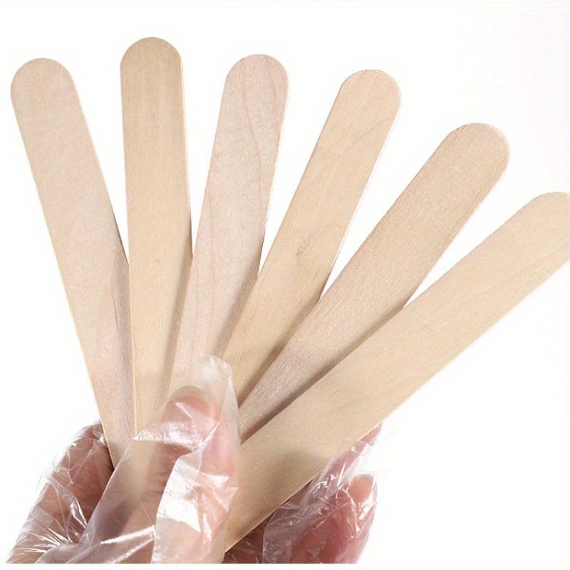 200pcs of natural wood craft sticks, suitable for ice cream popsicles, waxing, and tongue depressors - smooth light-colored wood
