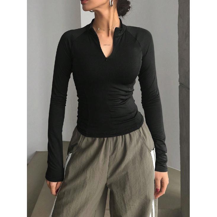 New Versatile Women'S Long Style Sexy Casual Fashionable Comfortable High-End T-Shirt Top Base Shirt