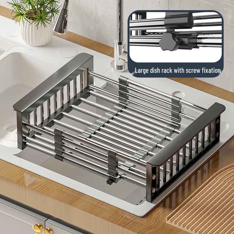 Expandable Stainless Steel Kitchen Sink Drainer Rack