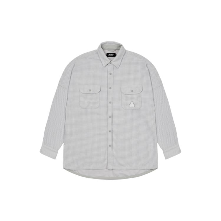 Palace FW21 Серия Ultimo Полярная сетка Верхняя рубашка Логотип Длинный рукав Рубашка Унисекс Белый P21SHT023 L