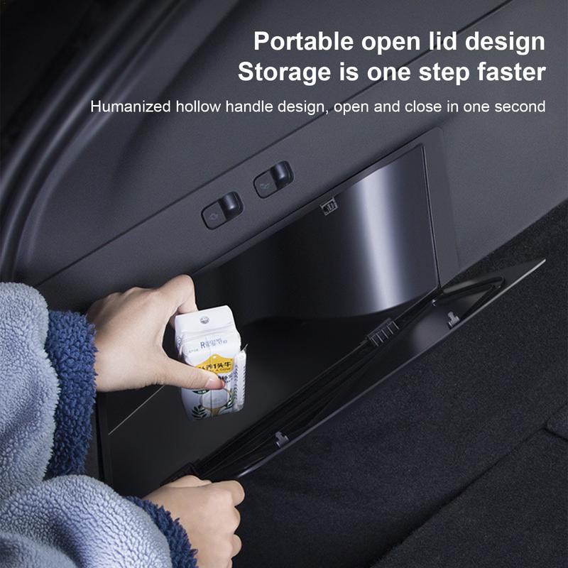 Car Trunk Organizer Box With Lid Anti-Slip Spring-Pressed Trunk Car Organizer For Model Y Large Capacity Car Storage Supplies