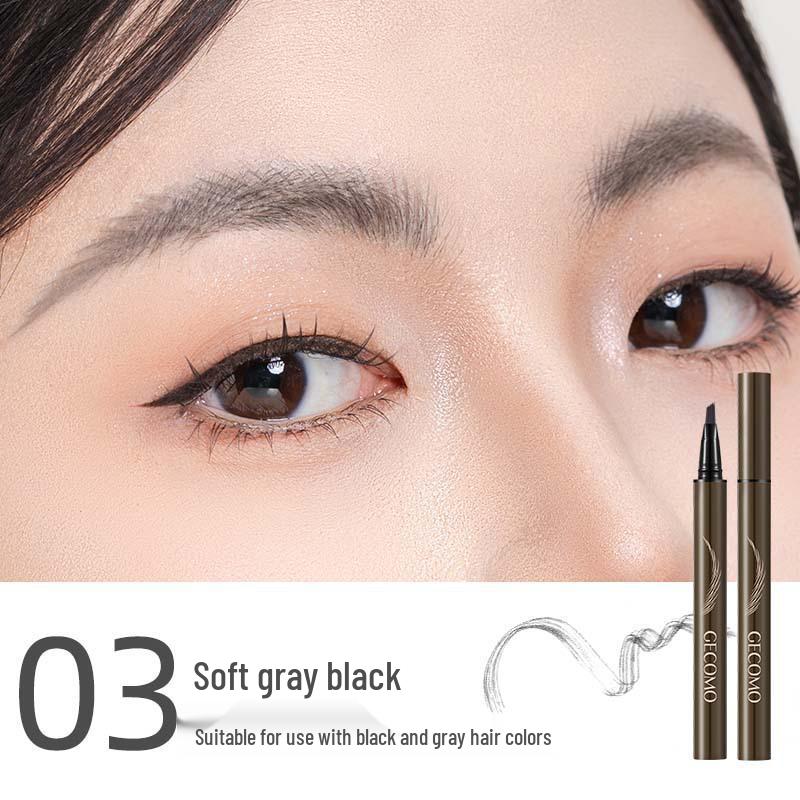GECOMO Sculpting Waterproof Brow Pencil - Long-Lasting, Misty, Defined Strokes for Wild Brows.
