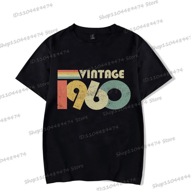 1960 To 1969 Print Vintage T Shirt Men Women Birthday Year Graphic Tees Harajuku Short Sleeve Established 1964 O Neck T-shirt