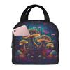 Forest Colorful Mushrooms Pattern Insulated Lunch Box Leak-proof Thermal Cooler Lunch Bag for Men Women Kids Work Trip Picnic