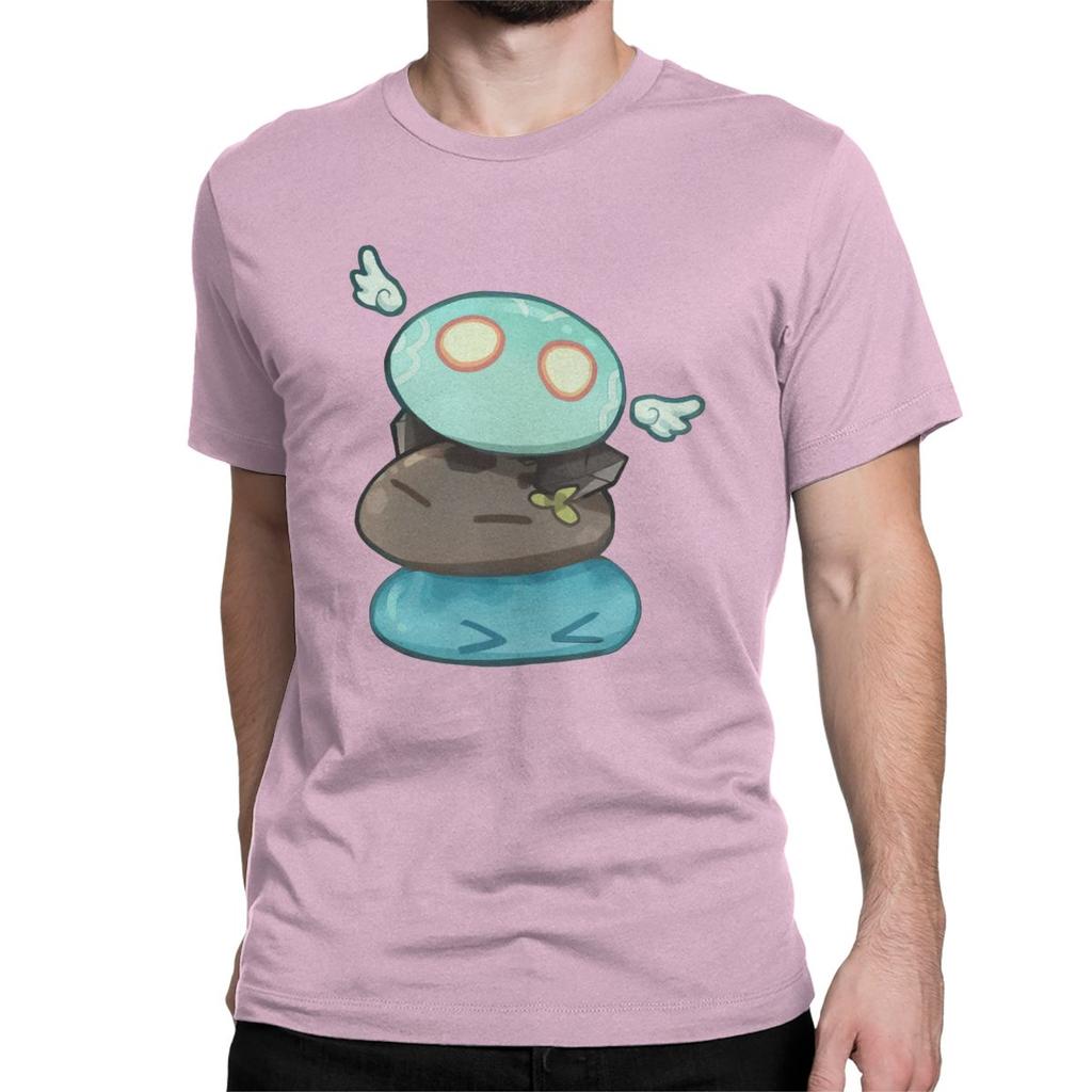 Anemo Hydro Slime Genshin Impact Slime Stack T Shirts Men S Cotton Vintage T Shirts
