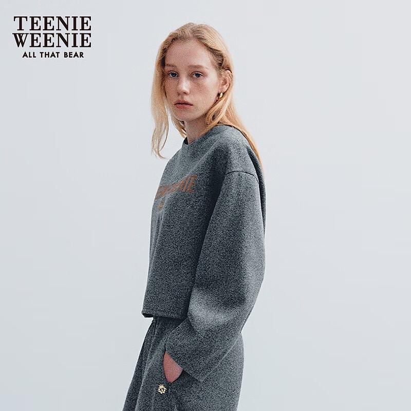 Teenie Weenie Women's Letter Print Lantern Sleeve Sweatshirt