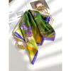 Light luxury Nordic style purple morning glory printing mulberry silk silk scarf women's high-end temperament 111 silk small square scarf